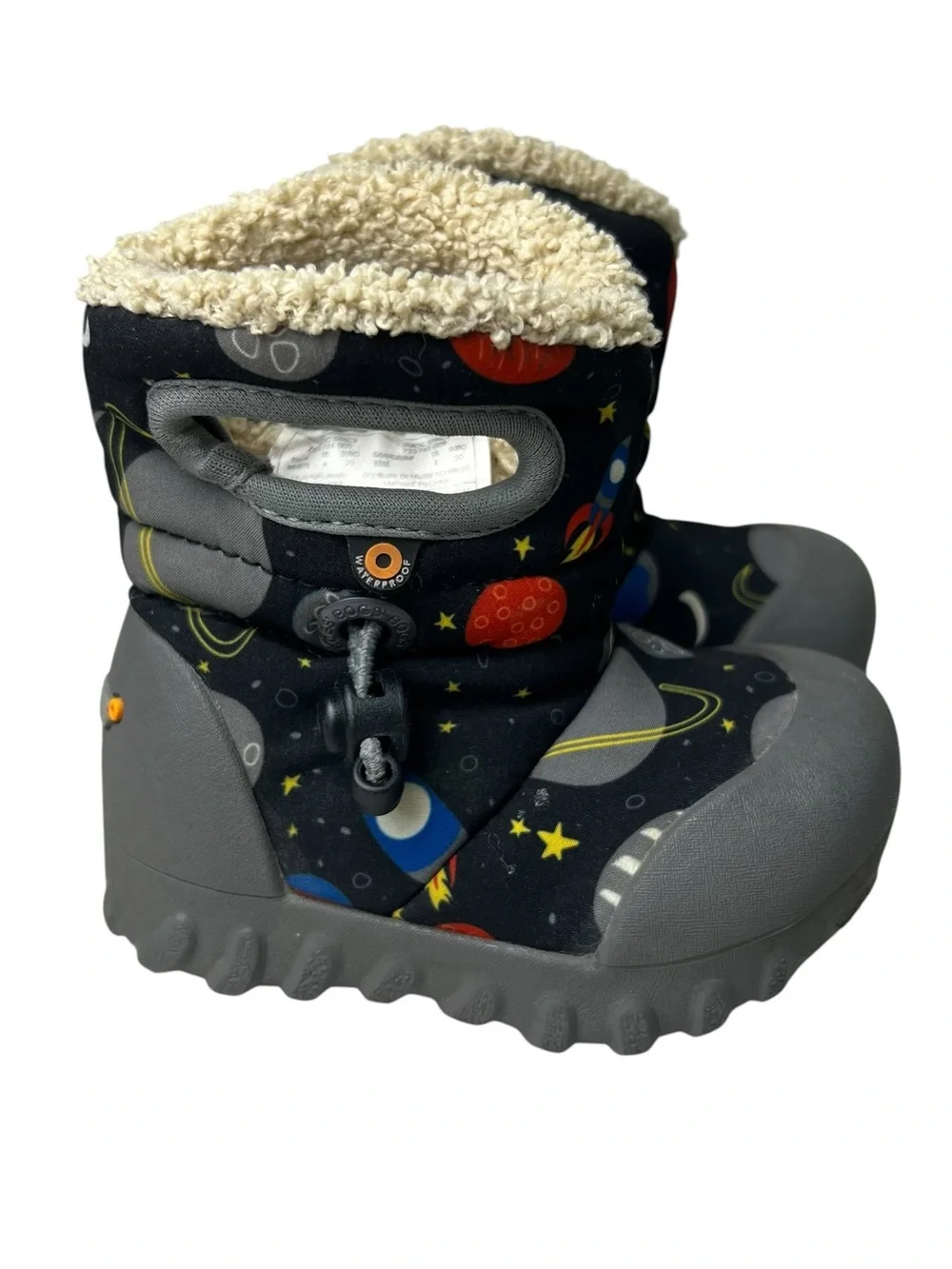 Bogs Infant Size 4 Sherpa Lined Space Print Winter Boots
